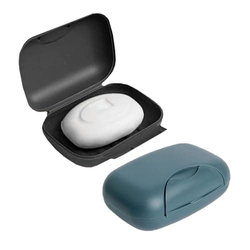 Image of 2Pcs Travel Soap Case Soap Bar Travel Dish with Lid Waterproof Leakproof Box Container Holder Closable Holder Portable Dish for Shower
