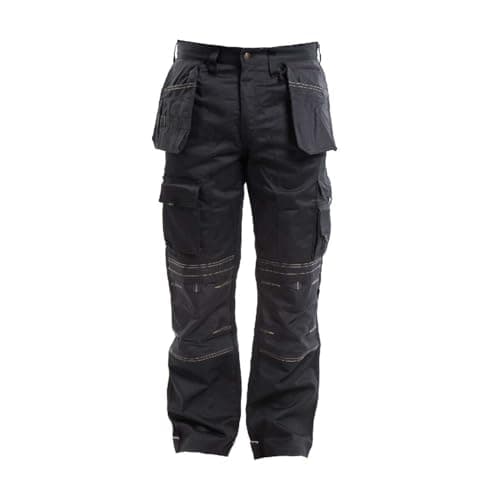 Image of Apache Workwear Men's Site Trousers | APKHT Polycotton Holster Trouser | Black 32W x 29L | Cordura Side Cargo Pocket | Low Rise Comfort Waist | Reinforced Hem Knee Pad and Phone Pocket