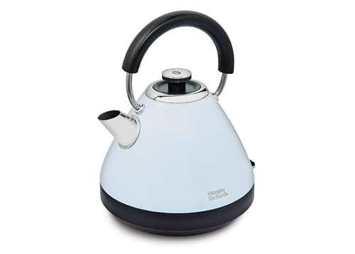 Image of Morphy Richards Venture Pyramid Kettle, 1.5 L, 3 kW Rapid Boil, Anti Limescale Filter, Boil Dry Protection, Water Window, 360 Cordless Base, Duck Egg, 100136