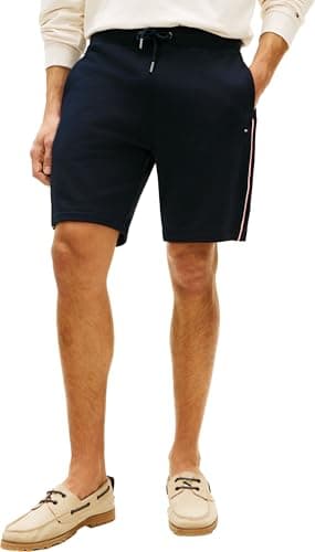 Image of Tommy Hilfiger Men's Global Stripe Sweatshort MW0MW42883, Blue, L