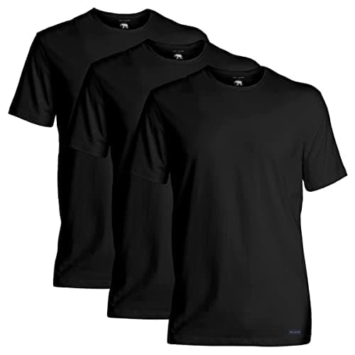 Image of Ted Baker Mens 3-Pack Breathable Cotton Stretch Crew Neck T-Shirt, Size L Black