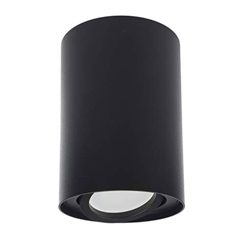 Image of Maclean MCE422 Ceiling Light with GU10 Socket for LED Halogen Lamps Up to 40W Surface-Mounted Swiveling Aluminum (Black, 1 Piece - Round)