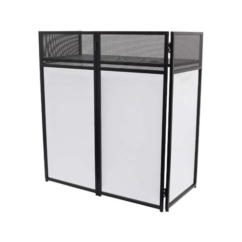 Image of TEK audio Compact Lightweight Foldable DJ Booth DB750 included carrying bag and Interchangeable white or black Panels