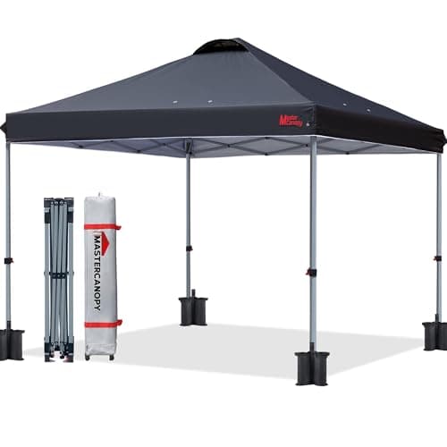 Image of MASTERCANOPY Durable Ez Pop-up Gazebo Tent with Roller Bag (2.5x2.5M,Black)