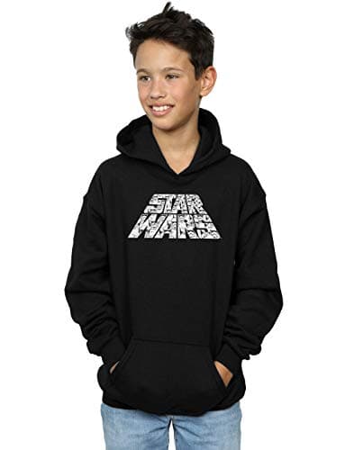 Image of Absolute Cult Star Wars The Rise Of Skywalker Trooper Filled Logo Boys Hoodie Black 9-11 Years