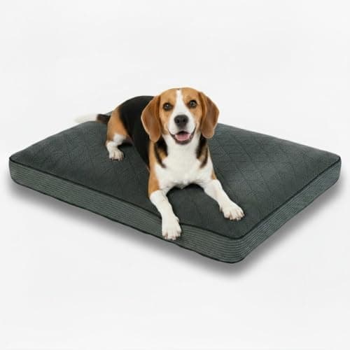 Image of MH Home Dog Bed With Removeable Washable Cover, Pet Cat Beds Cushion Mattress, Soft Warm Dog Mat Pad For Dogs (Medium 60 x 80 cm, Highland)
