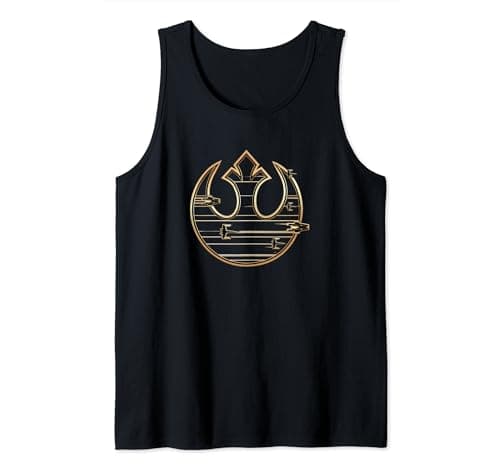 Image of Star Wars Last Jedi Gold Platinum Rebel Fleet Logo C2 Tank Top