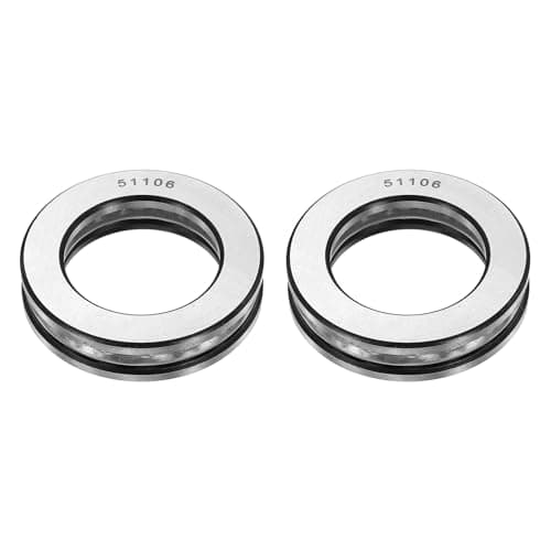 Image of sourcing map 2Pcs Thrust Ball Bearings, 30mm Bore 47mm OD 11mm Thick 51106 Single Row Roller, Chrome Steel Axial Ball Bearing, ABEC5