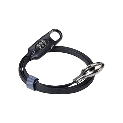 Image of BBB Cycling, LoopSafe Combination Cable Bike Lock with Code for Road, Mountain and Urban Bikes, Outdoor Heavy Duty Waterproof, Small, BBL-55, 120 cm, Black
