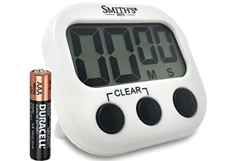 Image of Smith’s® Digital Kitchen Timer - White | Large Countdown Clock | Battery Included | Loud Alarm | Big Digits | Magnetic, Kickstand & Hanging Hole | Very Easy To Use | 1 Year Guarantee