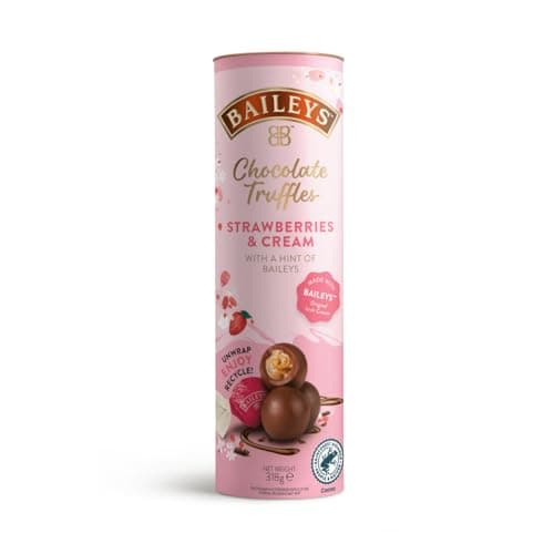 Image of Baileys Chocolate Strawberries & Cream Flavour Truffle Tube, 318g, Gift for Birthday & Christmas