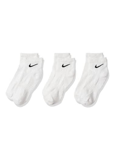 Image of NIKE Men's Everyday Cushion Ankle Socks (Pair of 3), White/Black, Small(2-5 UK)