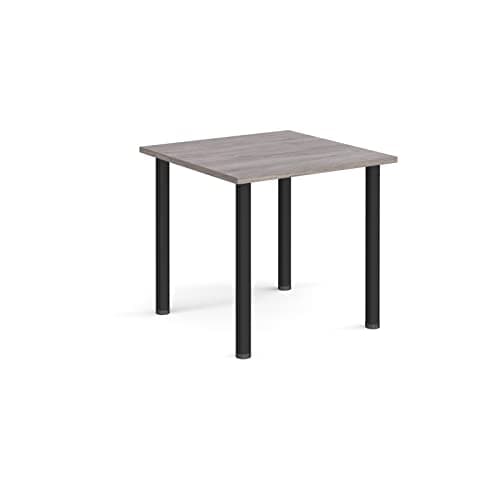 Image of Mr Office Rectangular radial leg meeting table - black legs, Grey oak, 800