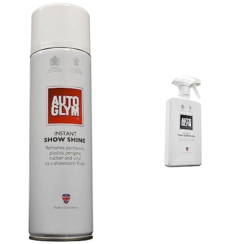 Image of Autoglym Instant Show Shine, 450mL - Car Shine Spray Refreshes Paintwork, Plastics, Perspex, Rubber and Vinyl To a Showroom Finish & Instant Tyre Dressing, 500ml - Spray-on Tyre Care Solution