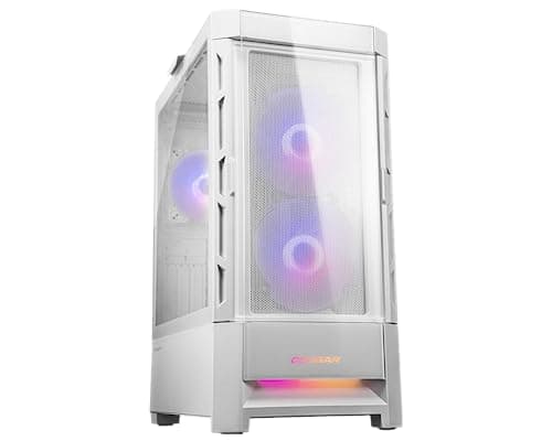 Image of Cougar Duoface RGB Mid Tower White Case - 3 x ARGB Fans with two distinctive front panels, one for dazzling RGB lighting effects; the other for superior airflow