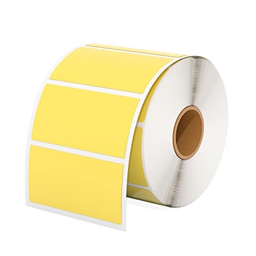 Image of MUNBYN 57mmx32mm Direct Thermal Labels, Self-Adhesive Address Shipping Thermal Stickers, BPA&BPS Free Yellow Square Label for Label Printer-1 Roll,1000 Sheet