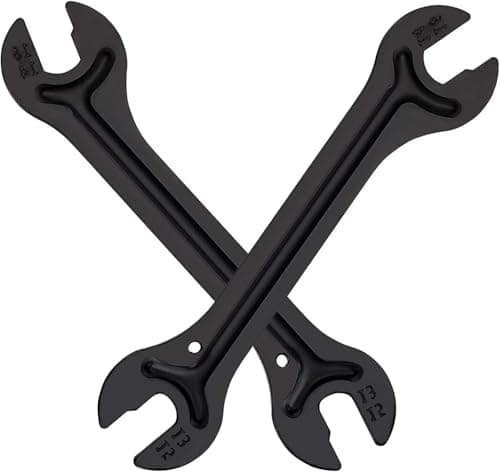 Image of Anhoer 2Pcs Bicycle Spanner Hub Wrench Bicycle Wheel Hub Axle Cone Adjuster Wrench 13/14/15/16mm Open End Pedal Spanner Repair Tool for MTB Mountain Bike Cycling Black Double Open