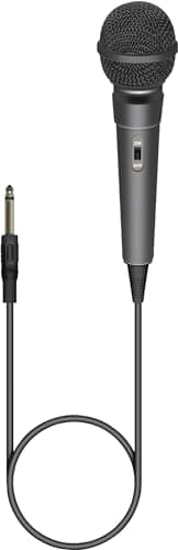 Image of SoundLAB Dynamic Unidirectional Karaoke Microphone With Fixed 6.35mm Jack Lead 3m Length For Singing, Presentations, Practice, Home Party, Celebration, Perforamce, Adults, Portable Black