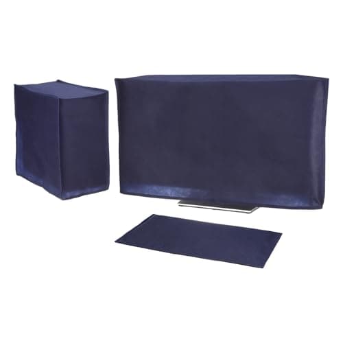 Image of PATIKIL Computer Dust Cover Set, 32" Monitor Keyboard and Host PC Dust Proof Computer Protection Case for Desktop PC CPU Protector - 3Pcs (Blue)