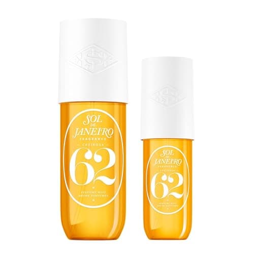 Image of Sol de Janeiro Cheirosa 62 Hair & Body Fragrance Mist Full Size and Travel Size Set - Home and Away Bundle - 90 & 240ml Duo