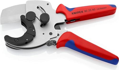 Image of KNIPEX Pipe Cutter for Composite and Plastic Pipes Chrome-Plated with Multi-Component Handles 210 mm, 90 25 40