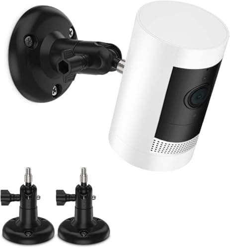 Image of HOLACA 360 Degree Adjustable Mount for Rin g Stick Up Battery/Plug-in/Elite HD Security Camera, Stable Outdoor Bracket Mounting Kit for Stick Up Wired Security Camera Accessroies, Black
