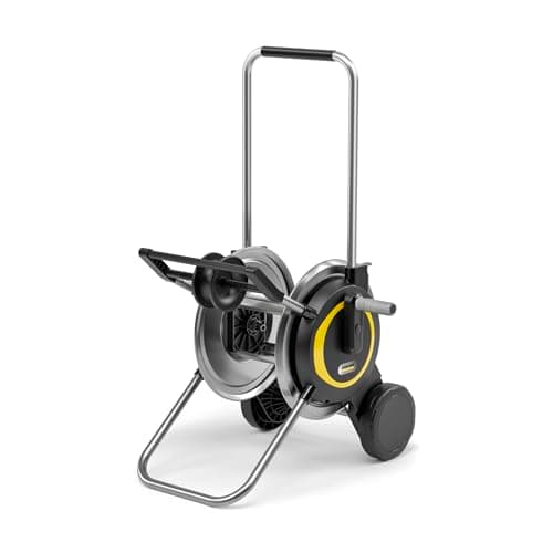 Image of Kärcher HT 5M Compact and Movable Hose Trolley with Extra Wide Base, Robust Metal Hose Reel, Height-Adjustable Handle, Black