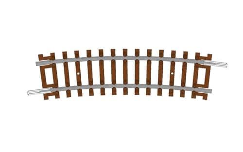 Image of Hornby TT Gauge Half Curve, 310mm, 2nd Radius 15°, TT Model Railway Track, Brown, 1:120 Scale, Extra Track Pieces for Model Railway Sets