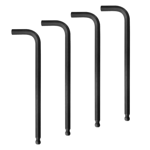 Image of Winfox 4Pcs 5/16" Ball End Hex Key Wrench, Long Allen Key, CR-V Steel with Black Oxide Finish, L-Shape Professional Repair Tool for Furniture, Bikes & Equipment