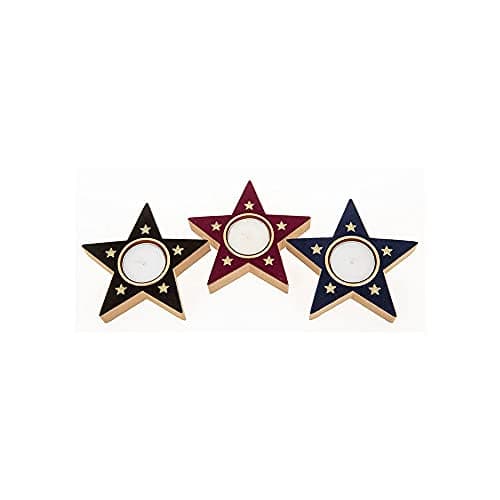 Image of Xmas Flock Star Tealight Holder- Assorted (One chosen at random)
