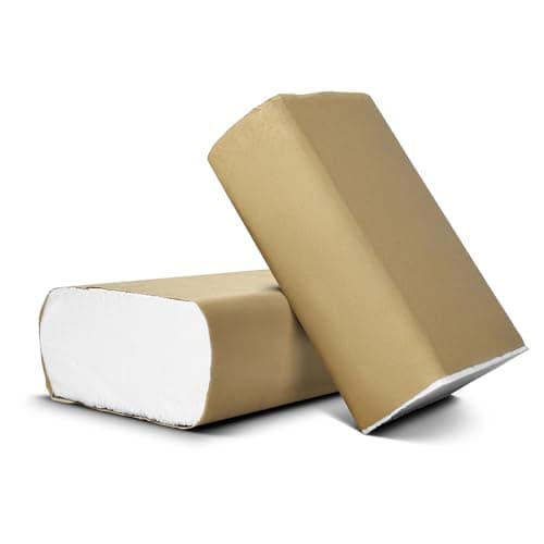 Image of Pack of 400 (2 Packs – 200 Per/Pack) 1Ply Z-Fold Hand Paper Towels Sheets White 210cm x 210cm. Dispenser Compatible | Ideal for Kitchen, Catering, Bathroom, Restroom