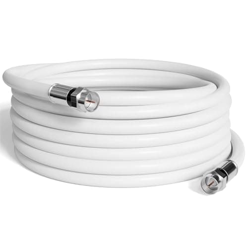 Image of THE CIMPLE CO Solid Copper Coax Cable - 150 Foot White - RG6 with Connectors, F81 / RF, Digital Coax for Audio/Video, Cable TV, Antenna, Internet, & Satellite, 150 Feet (45 Meter)