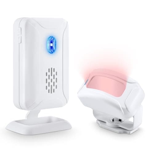 Image of Nineleaf Wireless PIR Motion Sensor Detector Security Alarm Chime, Welcome Doorbell, Mailbox Alert, Motion Sensor Doorbell with Night Light for Shop Store Business Office Home Front Door Entry