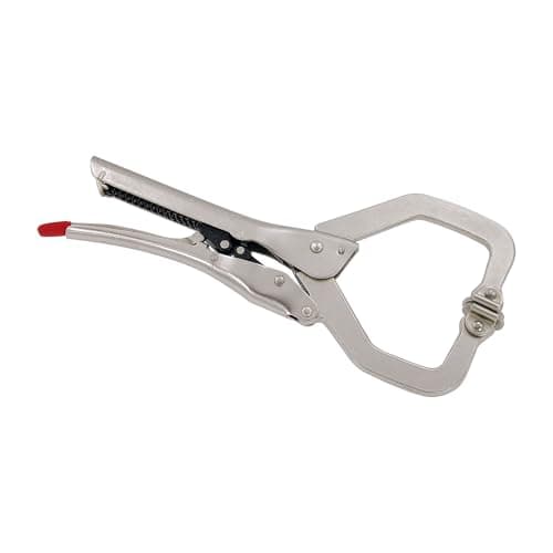 Image of Neilsen CT6101 11" Self-Adjusting Locking Long Reach C-Clamp with Swivel Pads - Adjustable Jaw for Secure Grip, Zinc-Plated Steel for Longer Durability