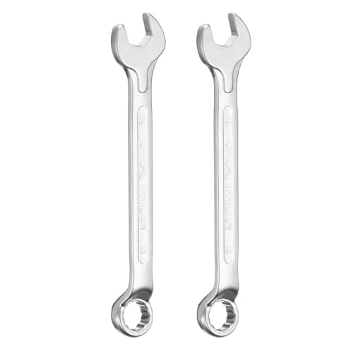 Image of sourcing map 2pcs Combination Wrench Offset 13mm 75-Degree 12-Point Box End and 15° Angled Open End Metric CR-V Steel Nickel Plated Multi-Function Spanners for Mechanics DIY Enthusiasts