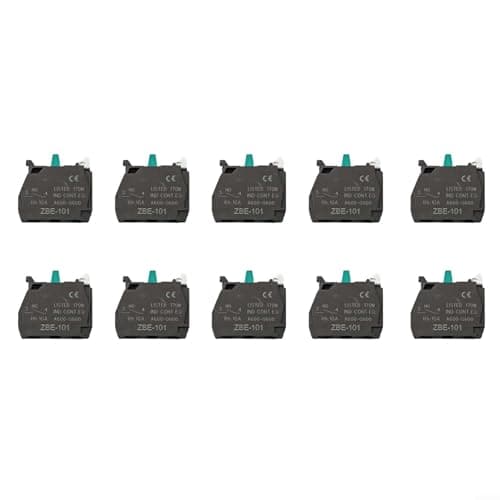 Image of Lawnoval Set of 10 Single Contact Block Screw Clamp Terminals, Silver Alloy for Electrical Connections, Compatible with ZBE-101/ZBE-102, Black 30x29mm Switch Parts(ZBE-101)