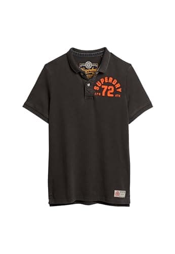 Image of Superdry Men's Vintage Sport Polo Shirts - XL, Black Wash