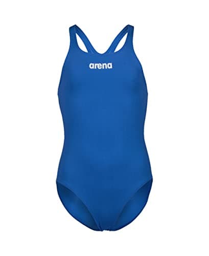 Image of ARENA Solid Swim Pro Team Girls' One-piece Swimsuit, Quick-Drying, Sports Swimsuit in MaxLife ECO-Fabric with Chlorine Resistance and UPF 50+ UV Protection Royal-White