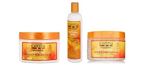 Image of Cantu Shea Butter for Natural Hair Coconut Curling Cream 340g/Moisturizing Curl Activator Cream 355ml/Define and Shine Custard 340g Bundle Set
