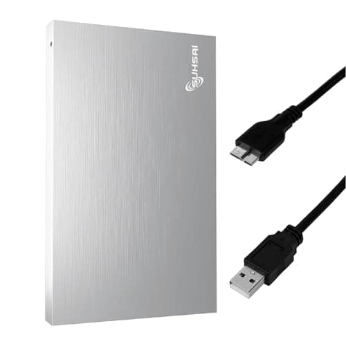 Image of SUHSAI 500GB External Hard Drive USB 3.0 – Portable External HDD for Laptop, Mac, PS4, PS5, Desktop – Slim 2.5" Backup Storage Drive, External Hard Disk for Gaming, Data, Photos, Files – Silver