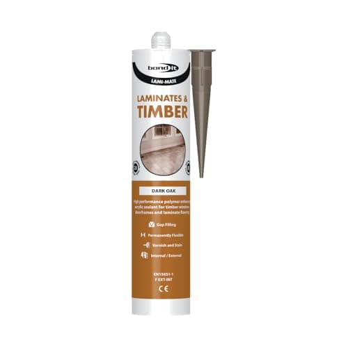 Image of Bond It Lami-Mate Timber & Laminate Sealant Wood Floor Gap Polymer Enhanced Flexible Gap Sealant Filler for Flooring Windows & Doors Paintable & Stainable Indoor & Outdoor Use (Dark Oak, 1)