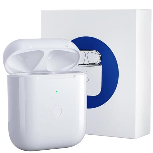 Image of Wireless Charging Replacement Compatible with AirPods 1 and 2, Airpods Case with Bluetooth Button for Pairing, 700 mAh Airpod Charging Case Replacement (White)