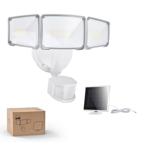Image of Philips 3600LM Solar Security Lights w/PIR Motion Sensor Outdoor, Waterproof Dimmable, 5m Cable Separate Solar Panel w/3 Modes LED Flood Lights for Yard, Garage, Porch