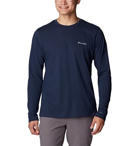 Image of Columbia Men's Thistletown Hills Long Sleeve Crew, Collegiate Navy Heather, X-Large