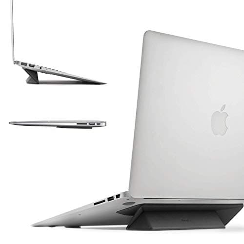 Image of Ringke Laptop Stand [Black] Anti-Slide Smart Folding Portable Slim and Weightless Adhesive Stand for Laptop, iPad, Tablet, and More