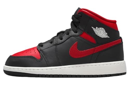 Image of Jordan Big Kid's 1 Mid 'Black/Varsity Red-Summit White' (DQ8423 067) - 4.5y