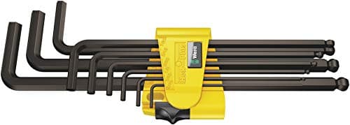 Image of Wera 05022171001 Hex-Plus Hex Key Set 950 PKL/9 SZ N High Torque with Ball-end, Imperial BlackLaser, 5/64-inch-3/8-inch, 9-Piece