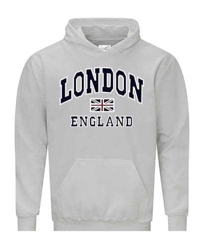 Image of Daily Apparel London England Hoodie Union Jack Quality Printed Hooded Top | Unisex Souvenir Hoodie for Men/Women/Kids Black