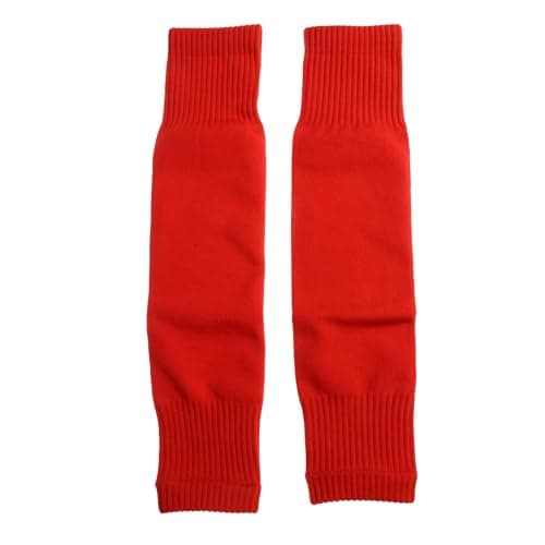 Image of OAIEU Adult Breathable Sports Soccer Socks - Men Women Running Cycling Calf Socks with Shin Guards and Leg Sleeves (Red)