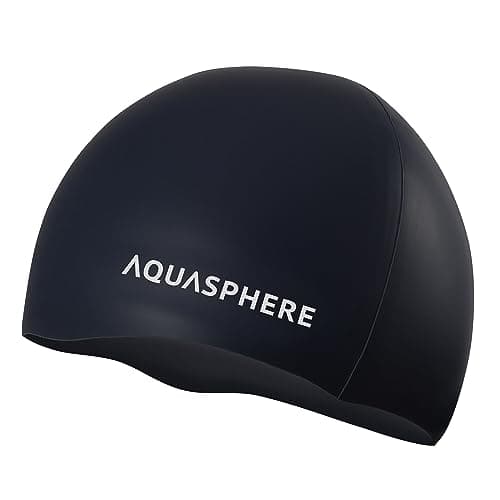 Image of Aqua Sphere AQSCP4 carta Football AQUASPHERE Swim Cap Plain Black/White, Silver, One Size